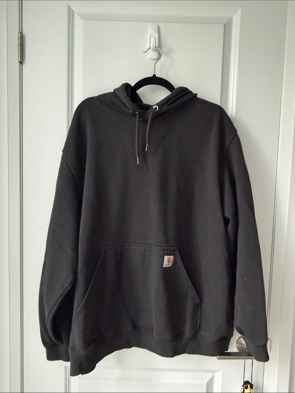 Carhartt Men's Black Logo Sleeve Hooded Sweatshirt
